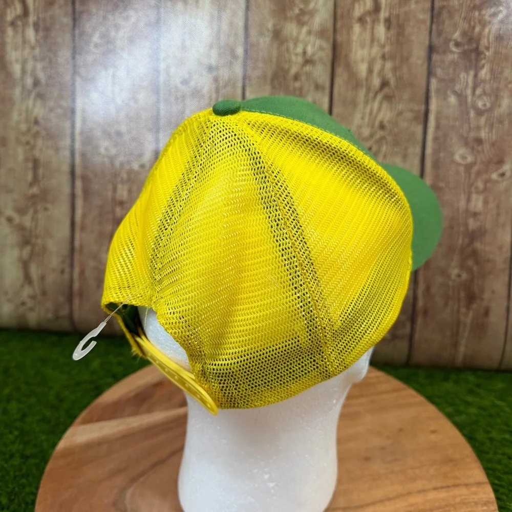 John Deere Trucker Hat Mens One Size Green Yellow Mesh Snapback Logo
